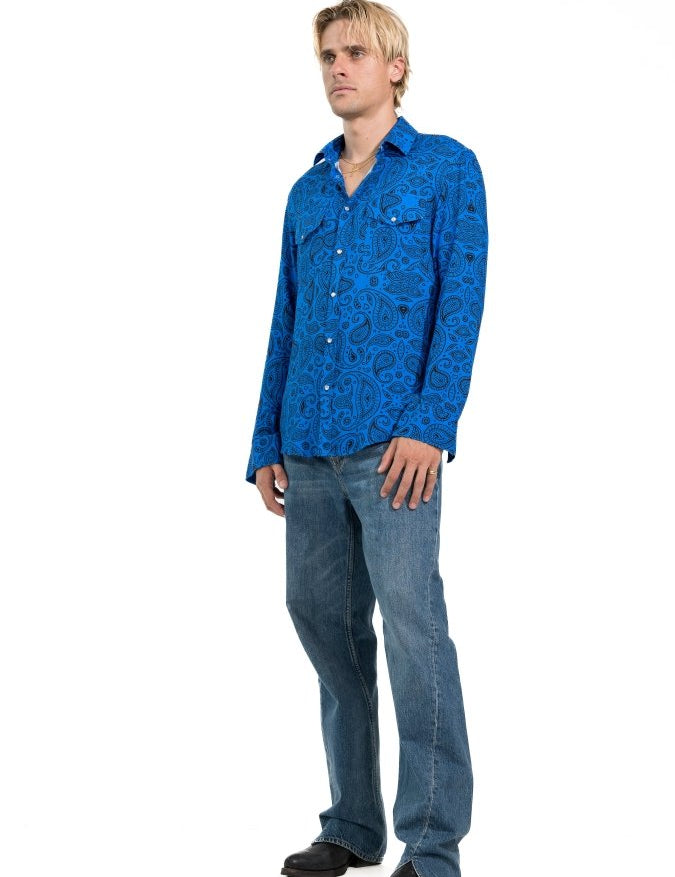 CAMICIA BLUE MADRID PAISLEY - Benevierre