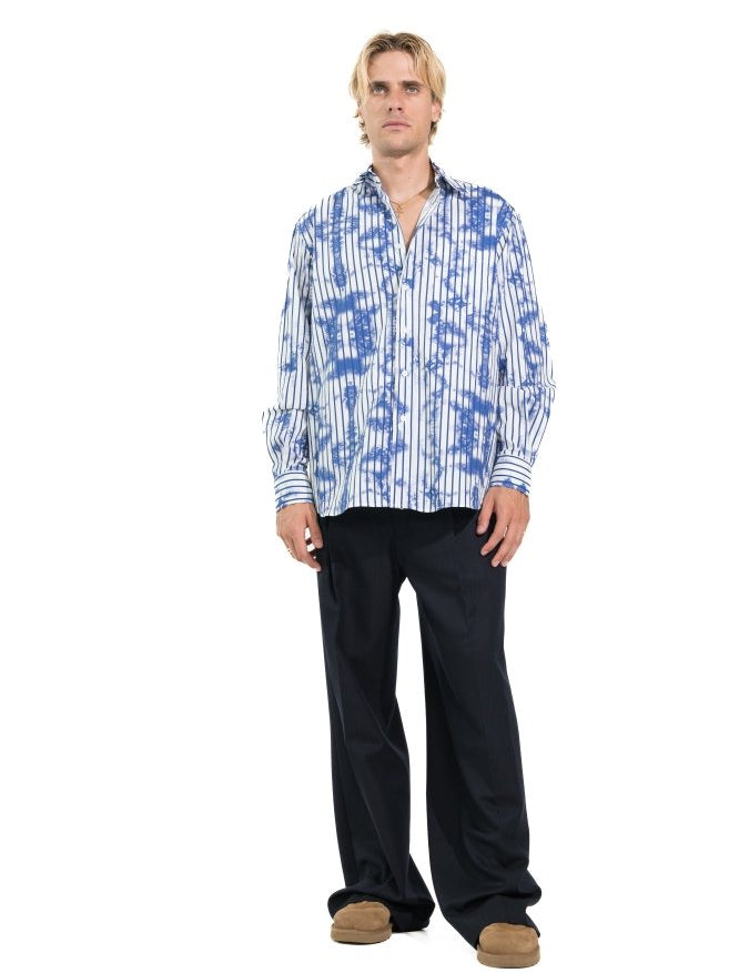 CAMICIA BLUE STRIPES TIE DYE - Benevierre