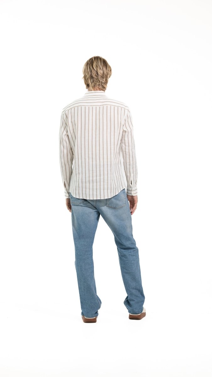 CAMICIA BROWN DOUBLE STRIPES - Benevierre
