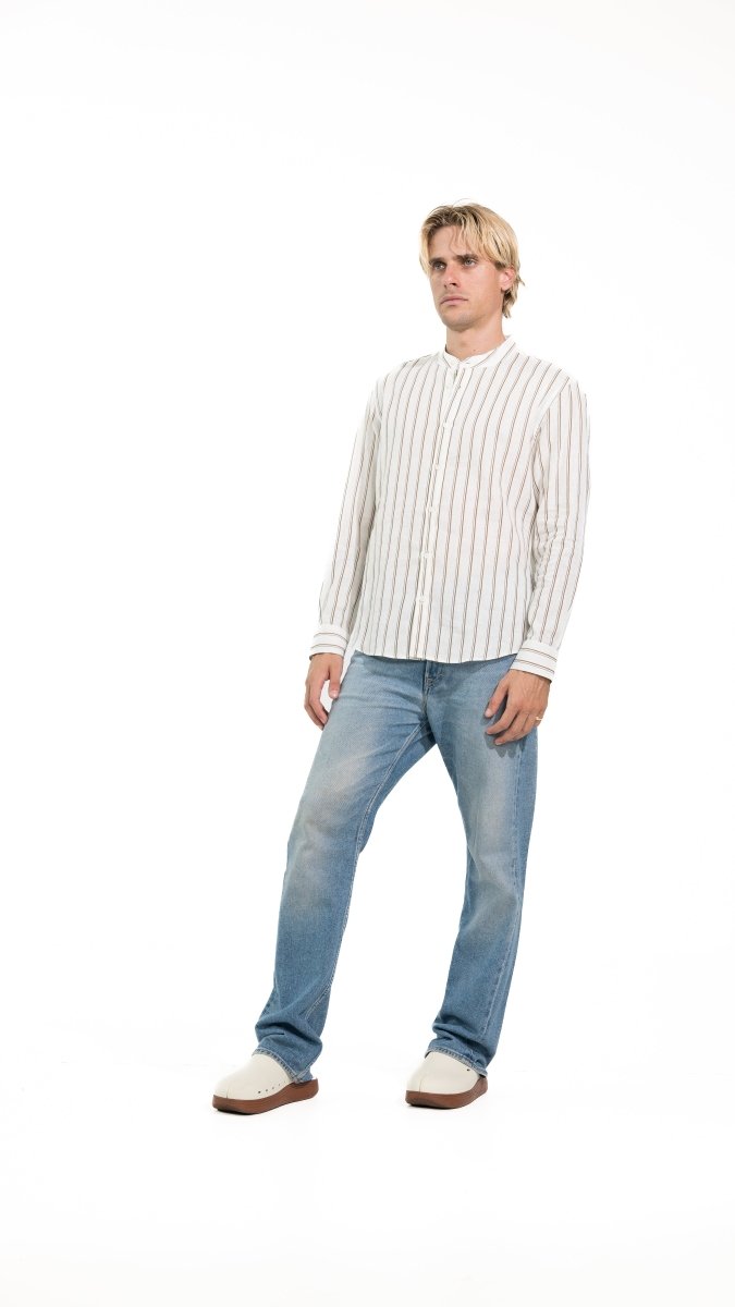 CAMICIA BROWN DOUBLE STRIPES - Benevierre