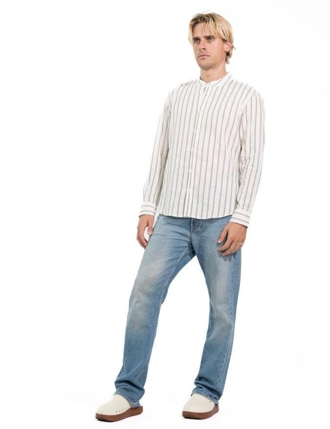 CAMICIA BROWN DOUBLE STRIPES - Benevierre