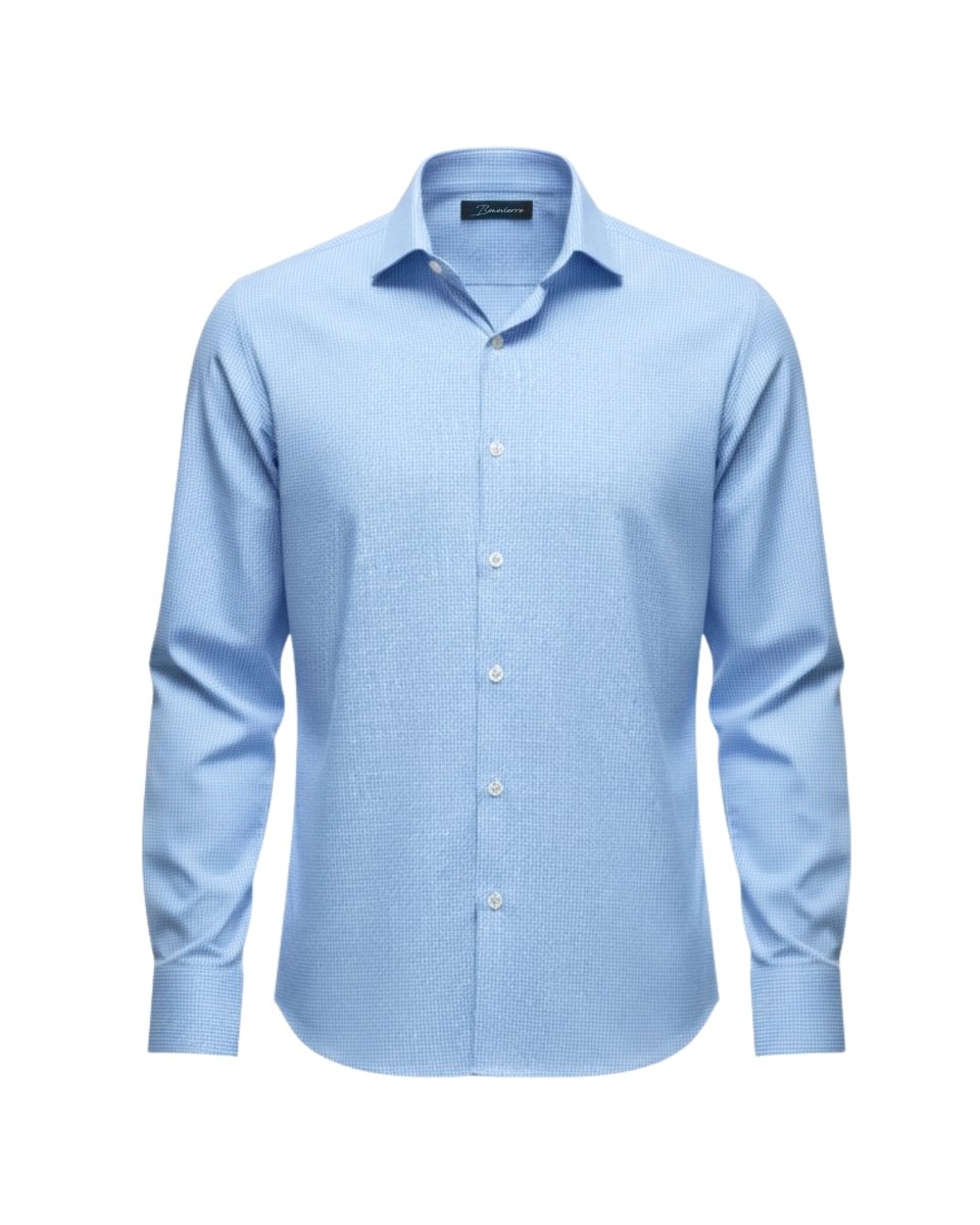CAMICIA ELEGANT CELESTE A QUADRETTI - Benevierre