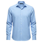 CAMICIA ELEGANT CELESTE A QUADRETTI - Benevierre