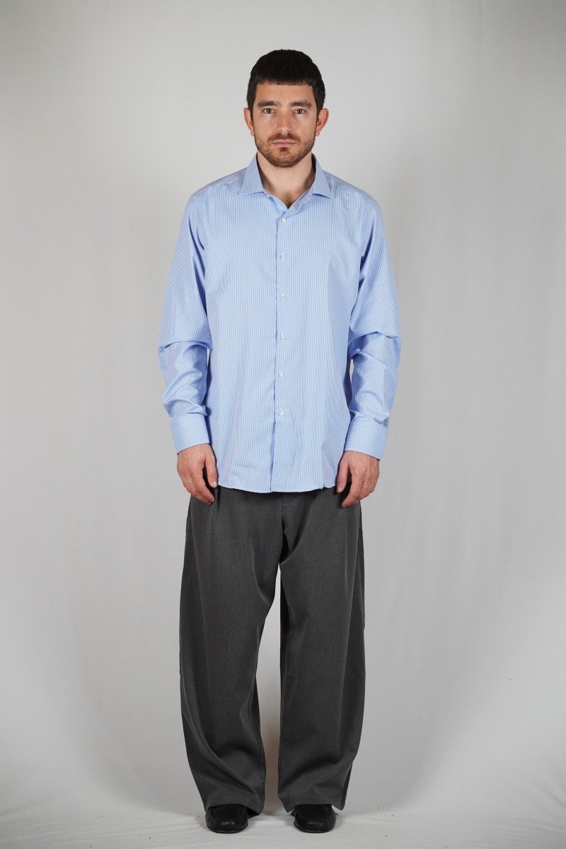 CAMICIA ELEGANT CELESTE A QUADRETTI - Benevierre