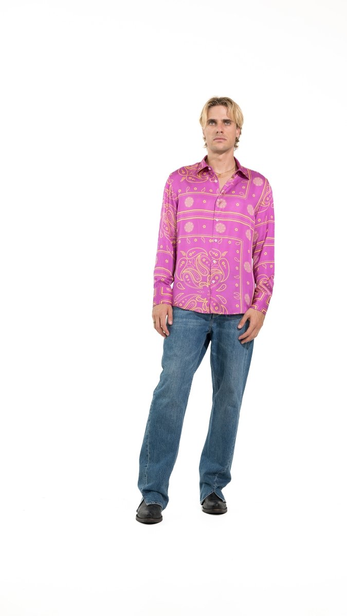 CAMICIA FUCSIA LONDON PAISLEY - Benevierre