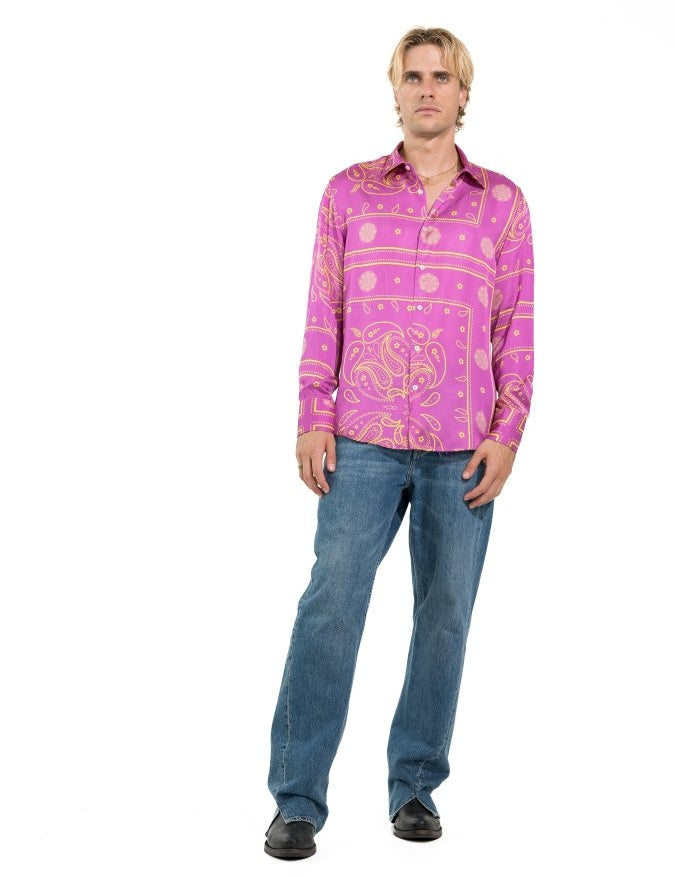 CAMICIA FUCSIA LONDON PAISLEY - Benevierre