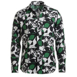 CAMICIA GEOMETRIC GREEN ROSES - Benevierre