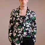 CAMICIA GEOMETRIC GREEN ROSES - Benevierre