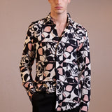 CAMICIA GEOMETRIC PINK ROSES - Benevierre