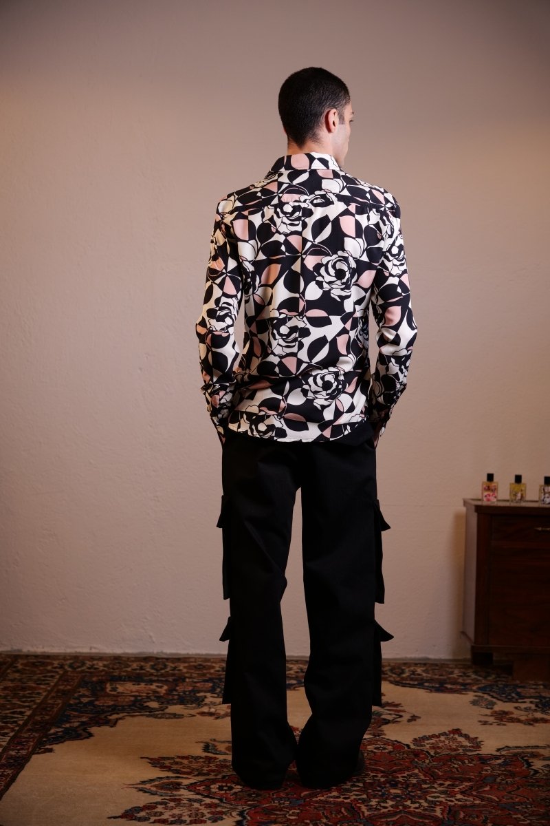 CAMICIA GEOMETRIC PINK ROSES - Benevierre