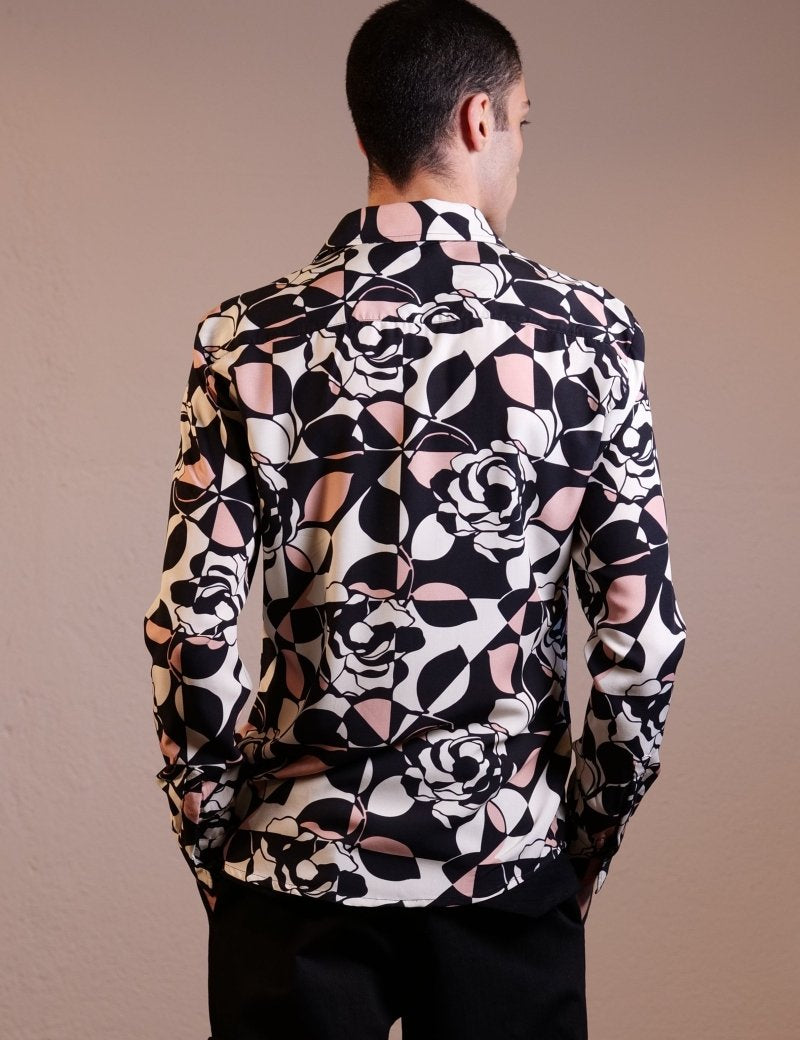 CAMICIA GEOMETRIC PINK ROSES - Benevierre