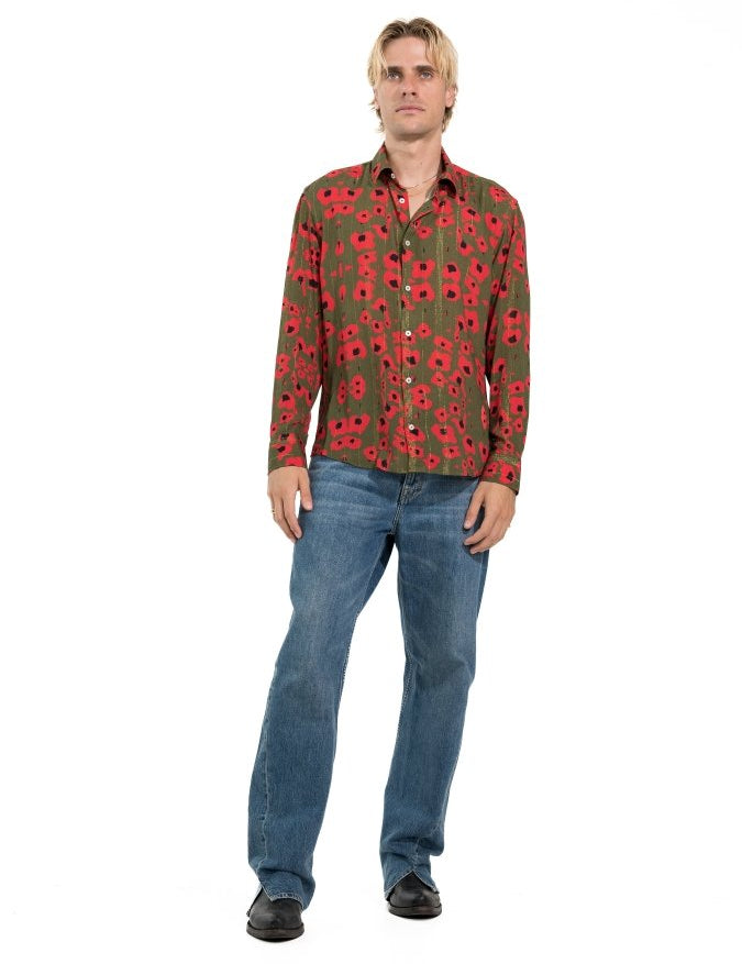 CAMICIA GREEN PAPAVERI - Benevierre