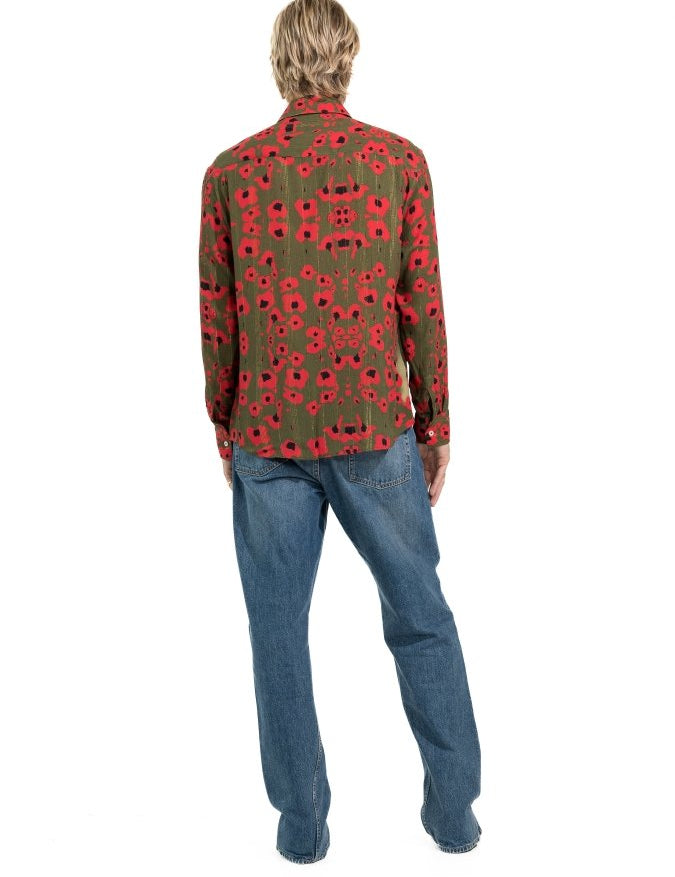 CAMICIA GREEN PAPAVERI - Benevierre