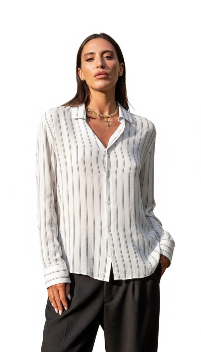 CAMICIA GREY DOUBLE STRIPES - Benevierre