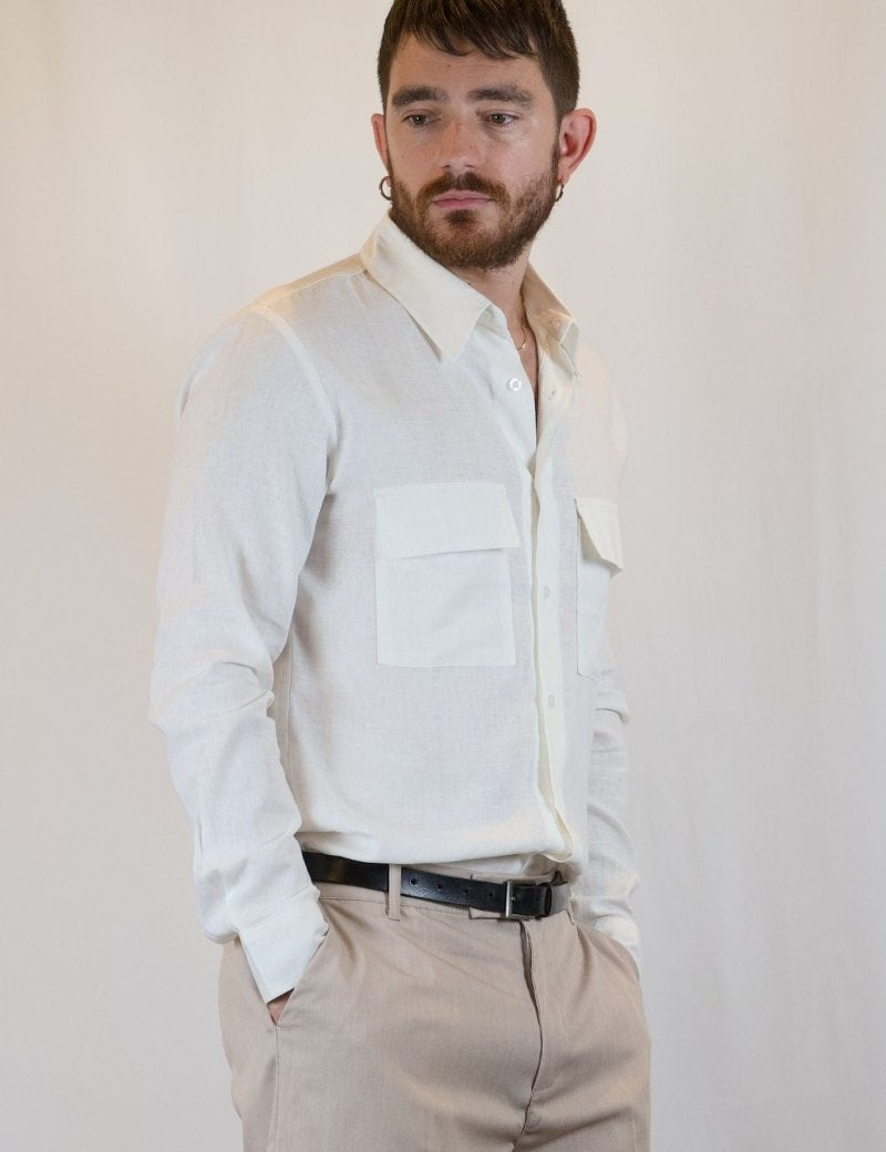 CAMICIA IN LINO BIANCA - Benevierre