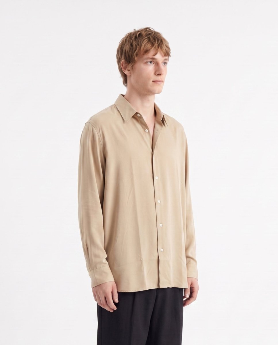 CAMICIA IN VISCOSA BEIGE - Benevierre