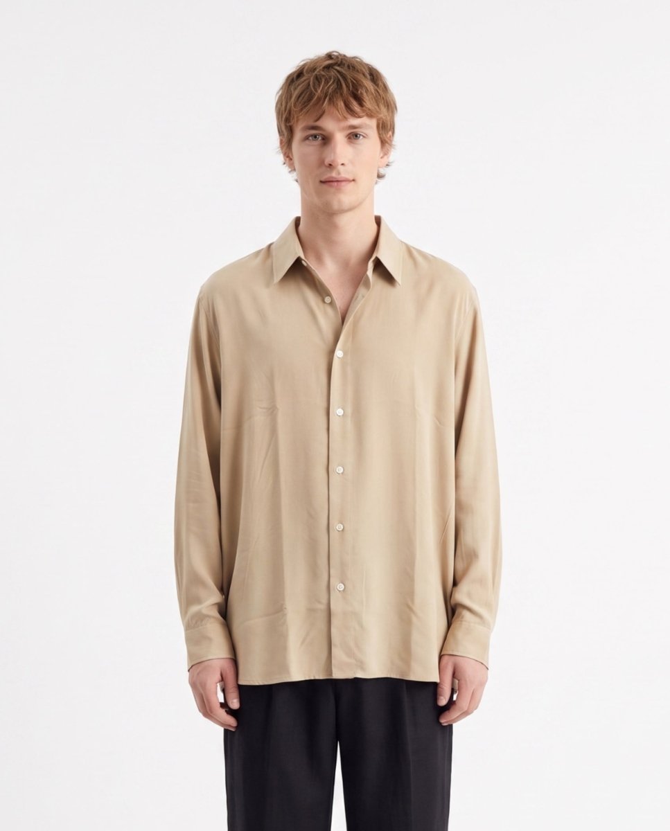 CAMICIA IN VISCOSA BEIGE - Benevierre