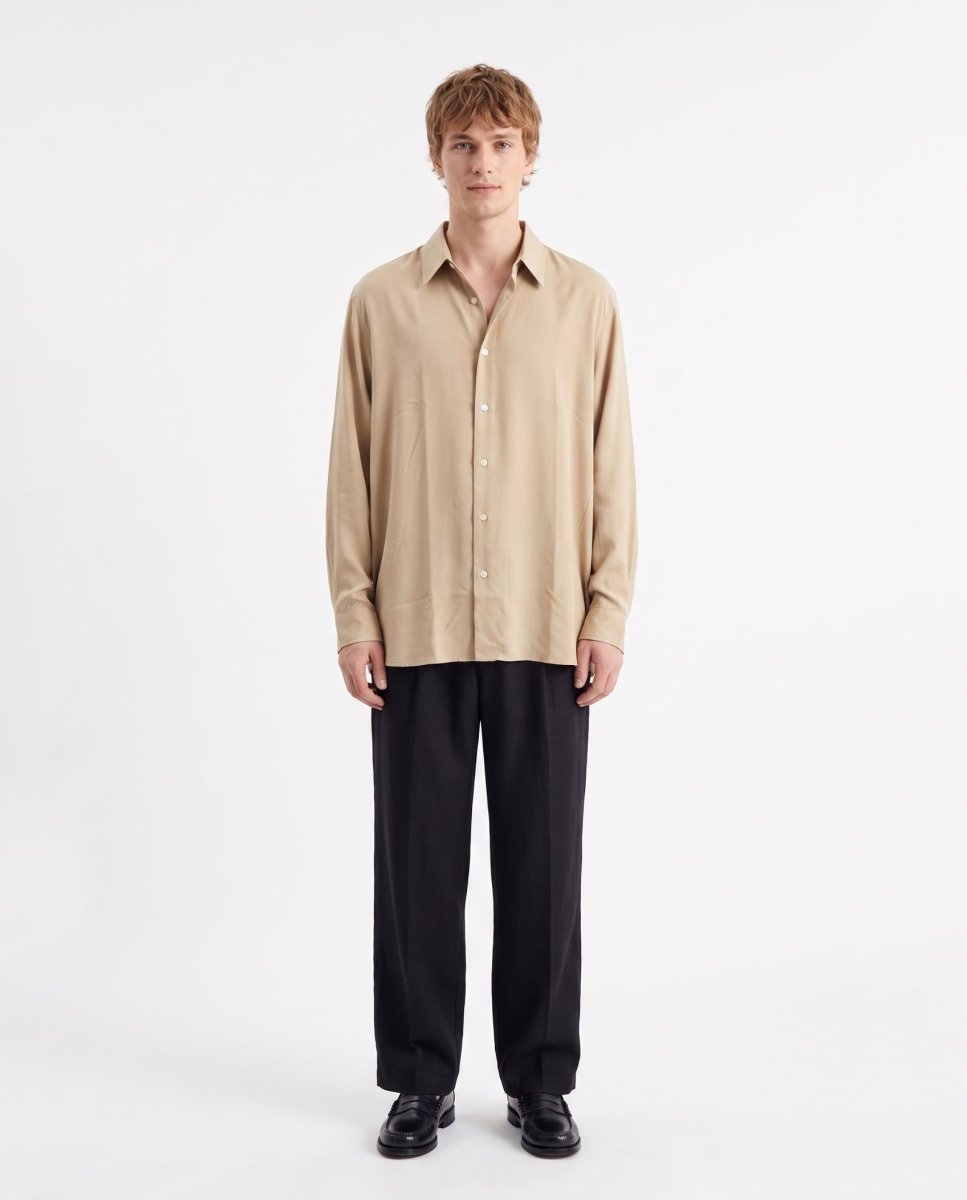 CAMICIA IN VISCOSA BEIGE - Benevierre