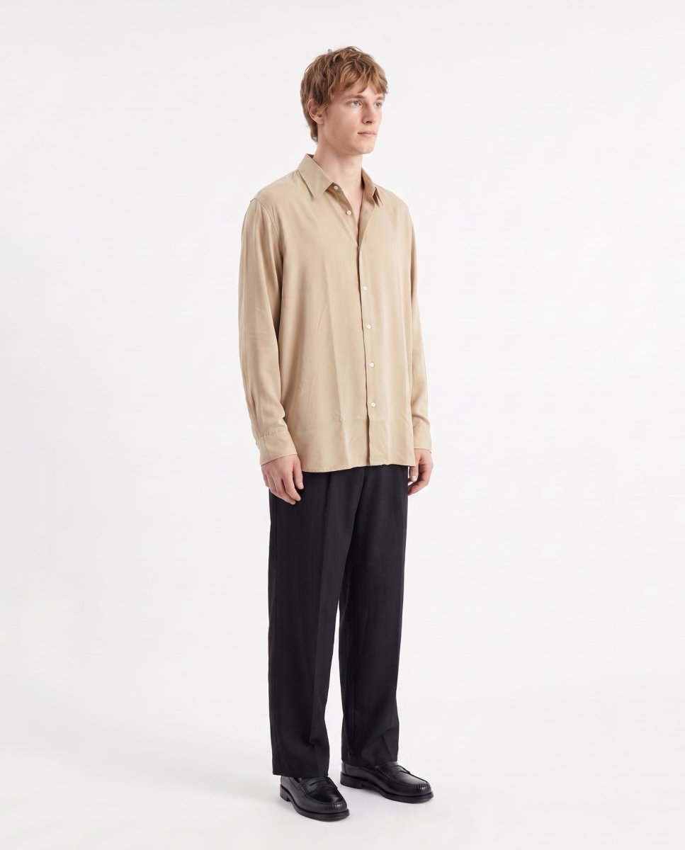 CAMICIA IN VISCOSA BEIGE - Benevierre