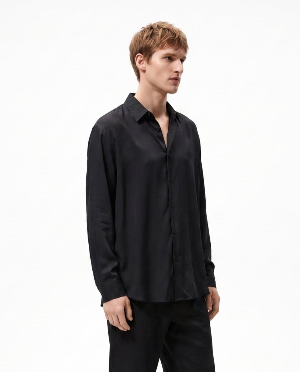 CAMICIA IN VISCOSA BLACK - Benevierre