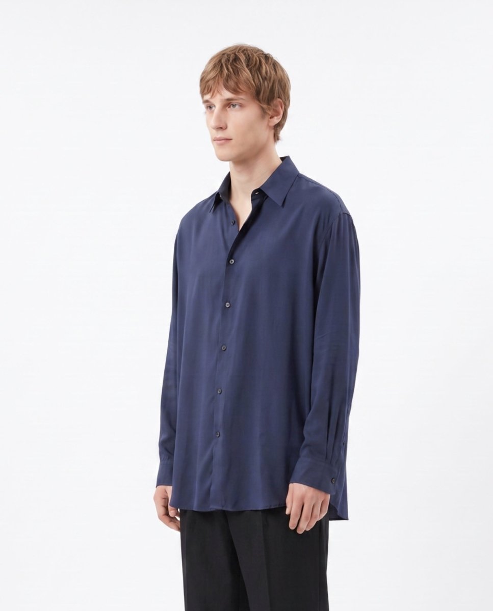 CAMICIA IN VISCOSA BLUE - Benevierre