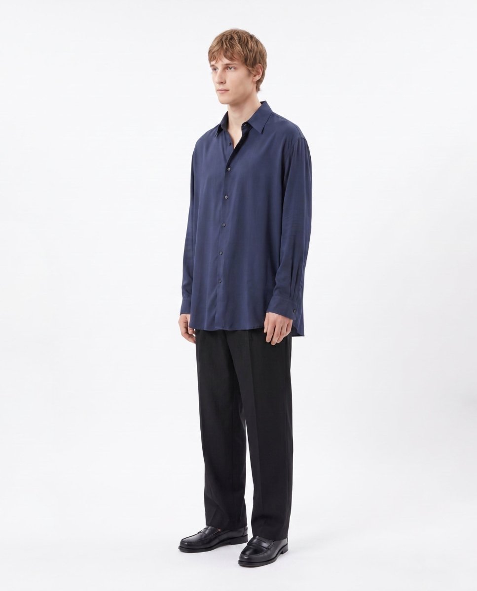 CAMICIA IN VISCOSA BLUE - Benevierre
