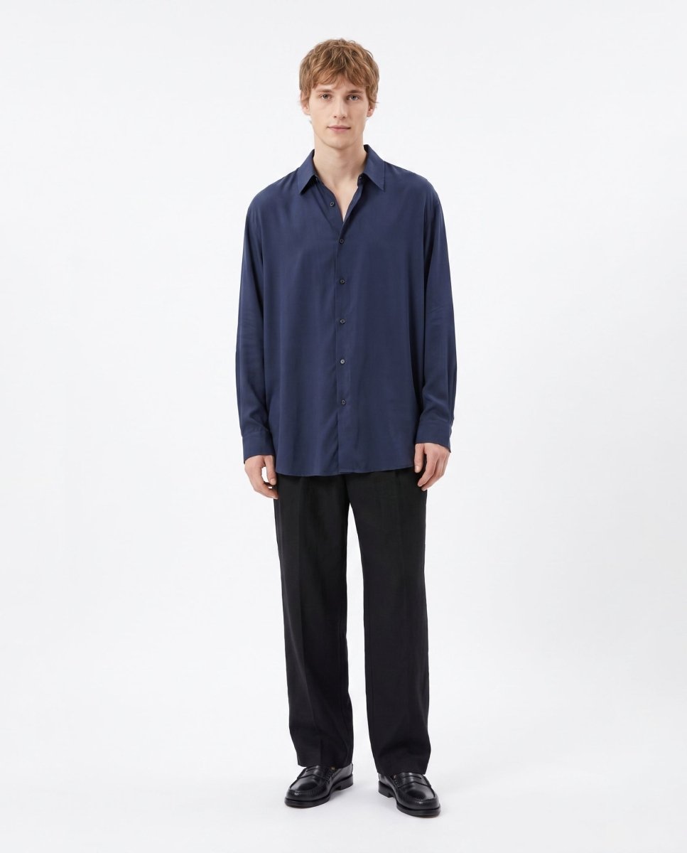 CAMICIA IN VISCOSA BLUE - Benevierre