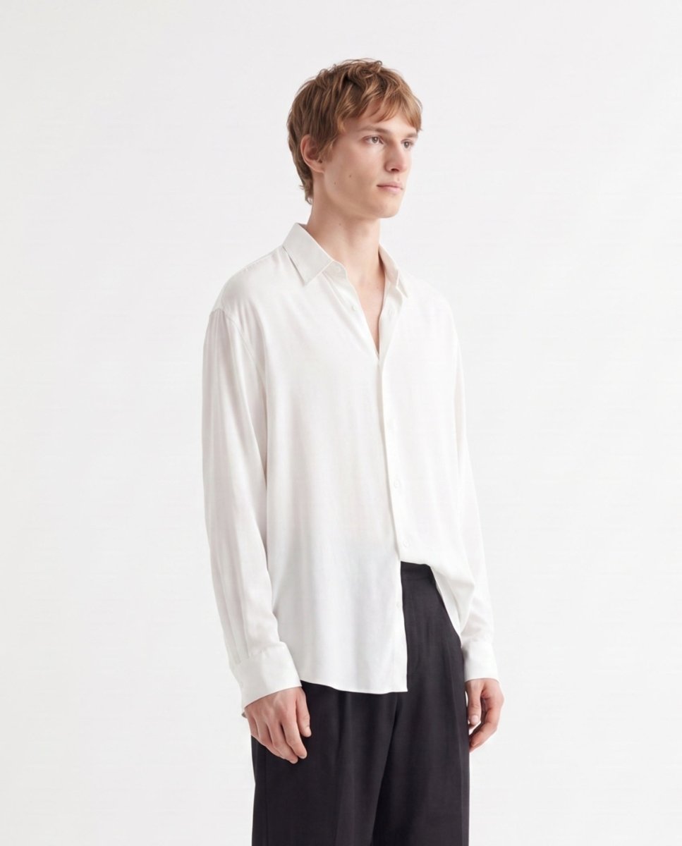 CAMICIA IN VISCOSA WHITE - Benevierre