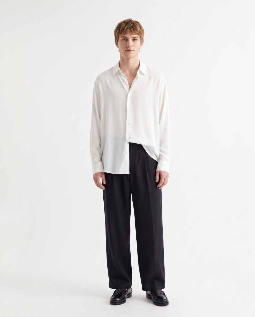 CAMICIA IN VISCOSA WHITE - Benevierre