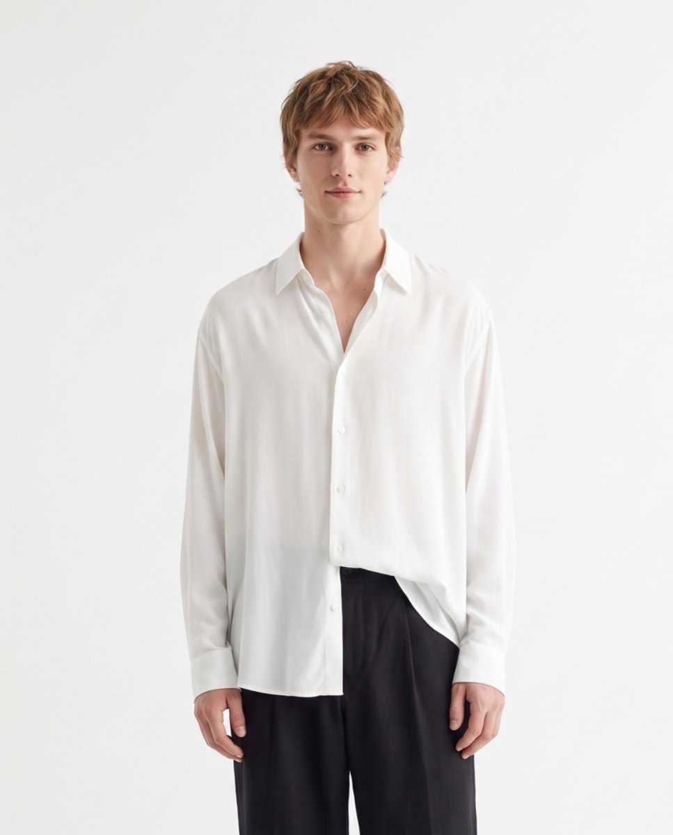 CAMICIA IN VISCOSA WHITE - Benevierre