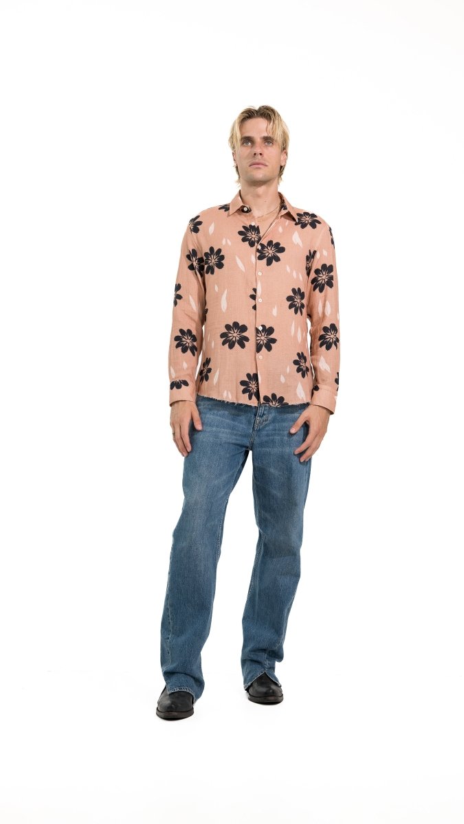 CAMICIA IVORY SUMMER FLOWERS - Benevierre