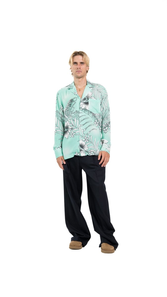 CAMICIA LIGHT BLUE FLOWERS - Benevierre