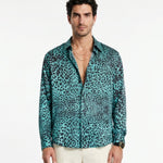 CAMICIA LIGHT BLUE LEOPARD - Benevierre