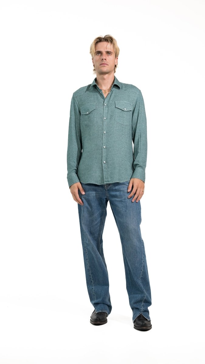 CAMICIA LIGHT BLUE MINERAL POIS - Benevierre