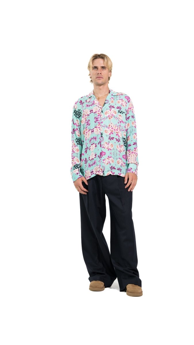 CAMICIA LIGHT BLUE ROSES - Benevierre