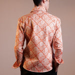 CAMICIA ORANGE FLOWER PATTERN - Benevierre