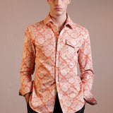 CAMICIA ORANGE FLOWER PATTERN - Benevierre