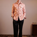 CAMICIA ORANGE FLOWER PATTERN - Benevierre
