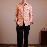 CAMICIA ORANGE FLOWER PATTERN - Benevierre