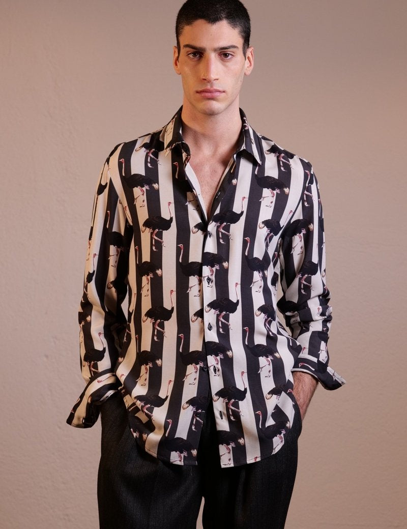 CAMICIA OSTRICHES AND STRIPES - Benevierre