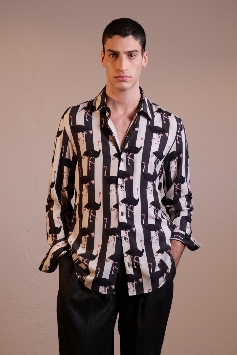 CAMICIA OSTRICHES AND STRIPES - Benevierre