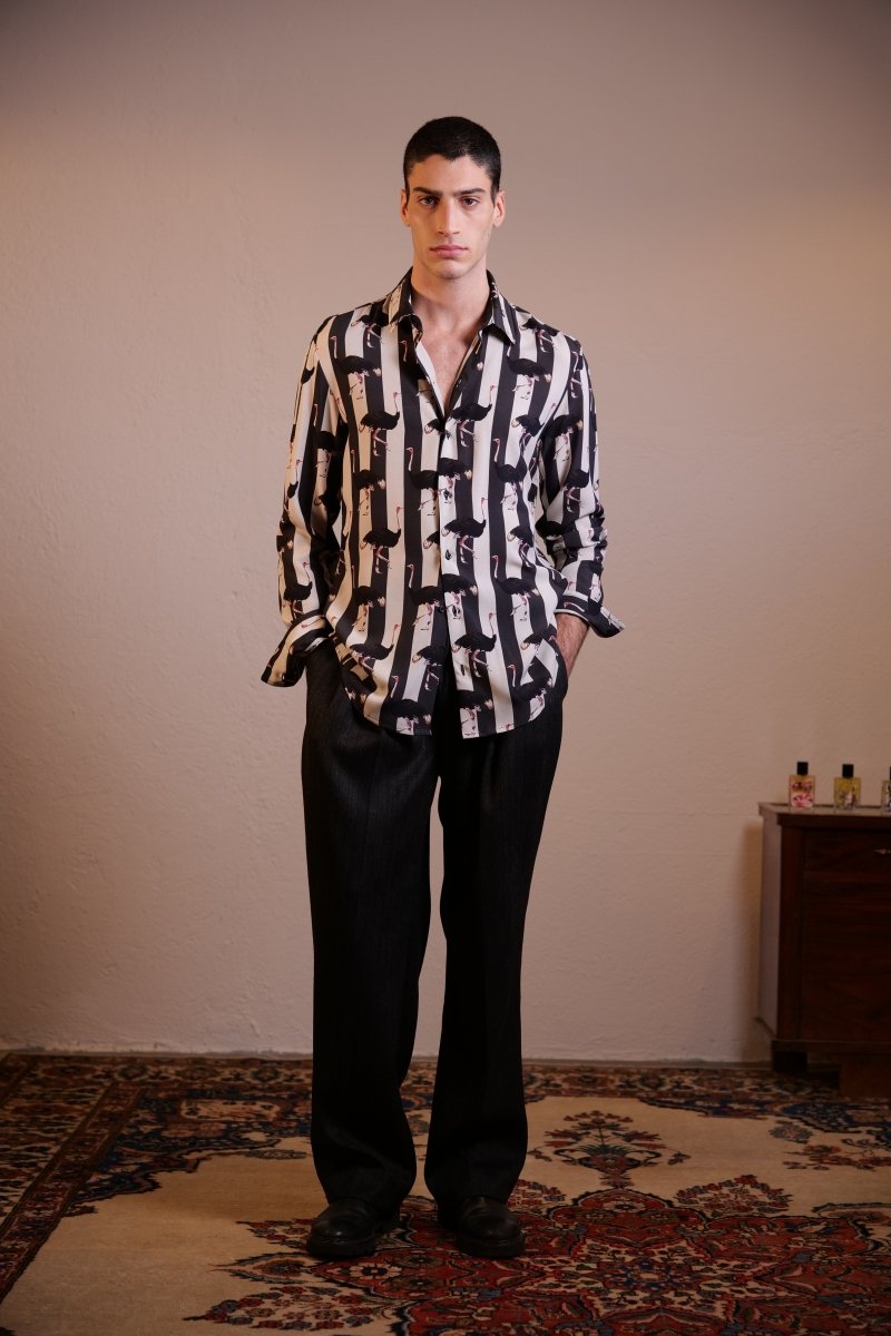 CAMICIA OSTRICHES AND STRIPES - Benevierre