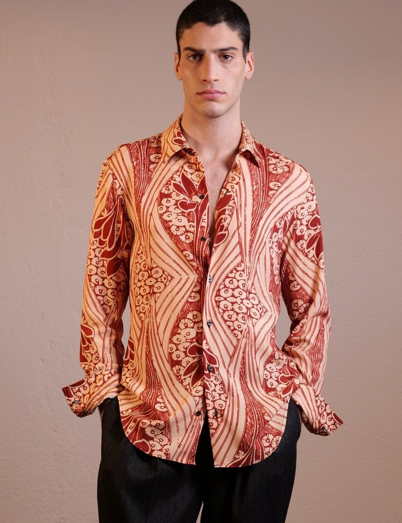 CAMICIA RED FLOREAL MIX - Benevierre