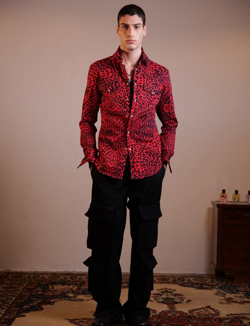 CAMICIA RED LEOPARD - Benevierre