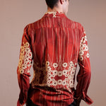CAMICIA RED PAINTED FLOWERS - Benevierre