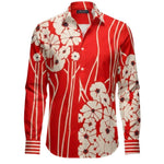 CAMICIA RED PAINTED FLOWERS - Benevierre