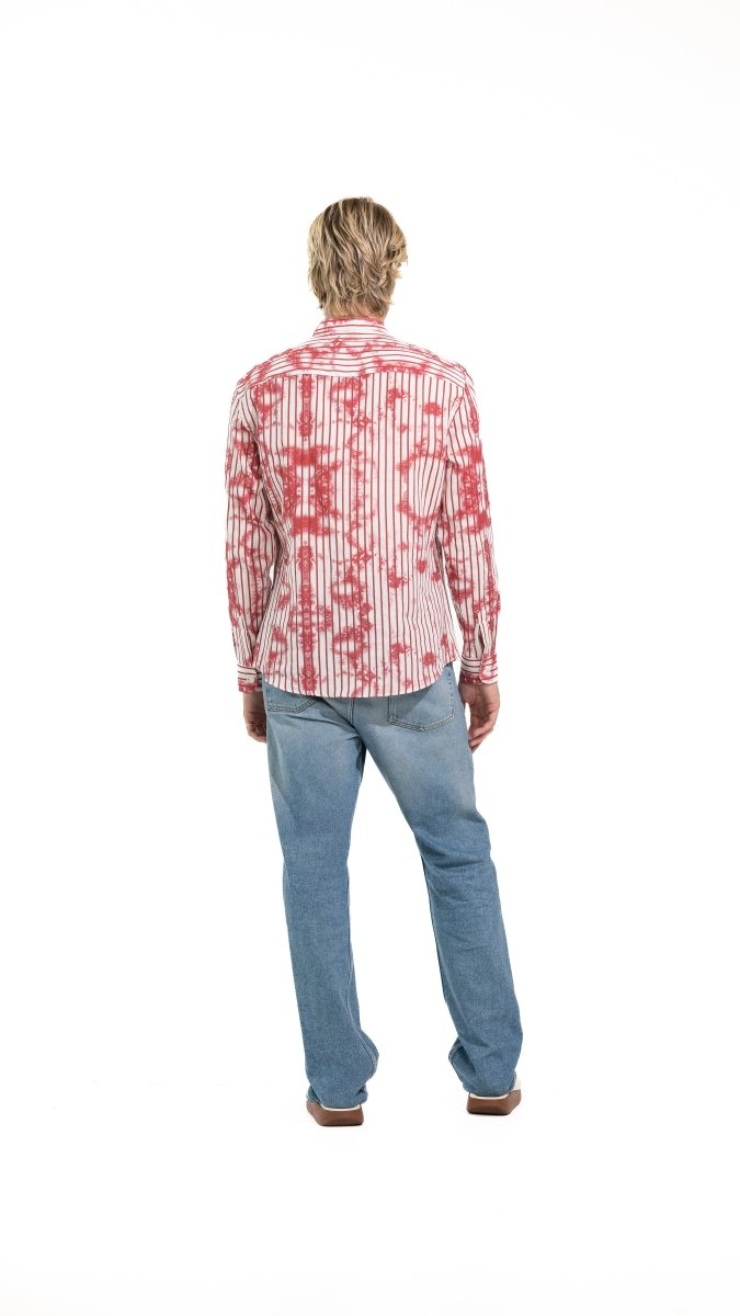 CAMICIA RED STRIPES TIE DYE - Benevierre