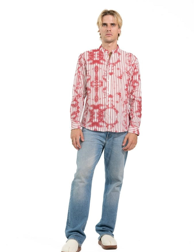CAMICIA RED STRIPES TIE DYE - Benevierre