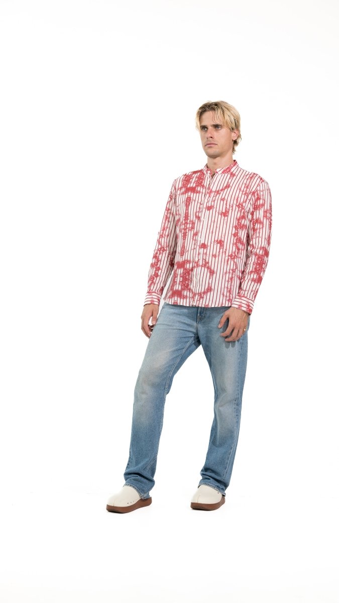 CAMICIA RED STRIPES TIE DYE - Benevierre