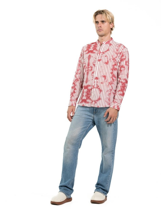 CAMICIA RED STRIPES TIE DYE - Benevierre